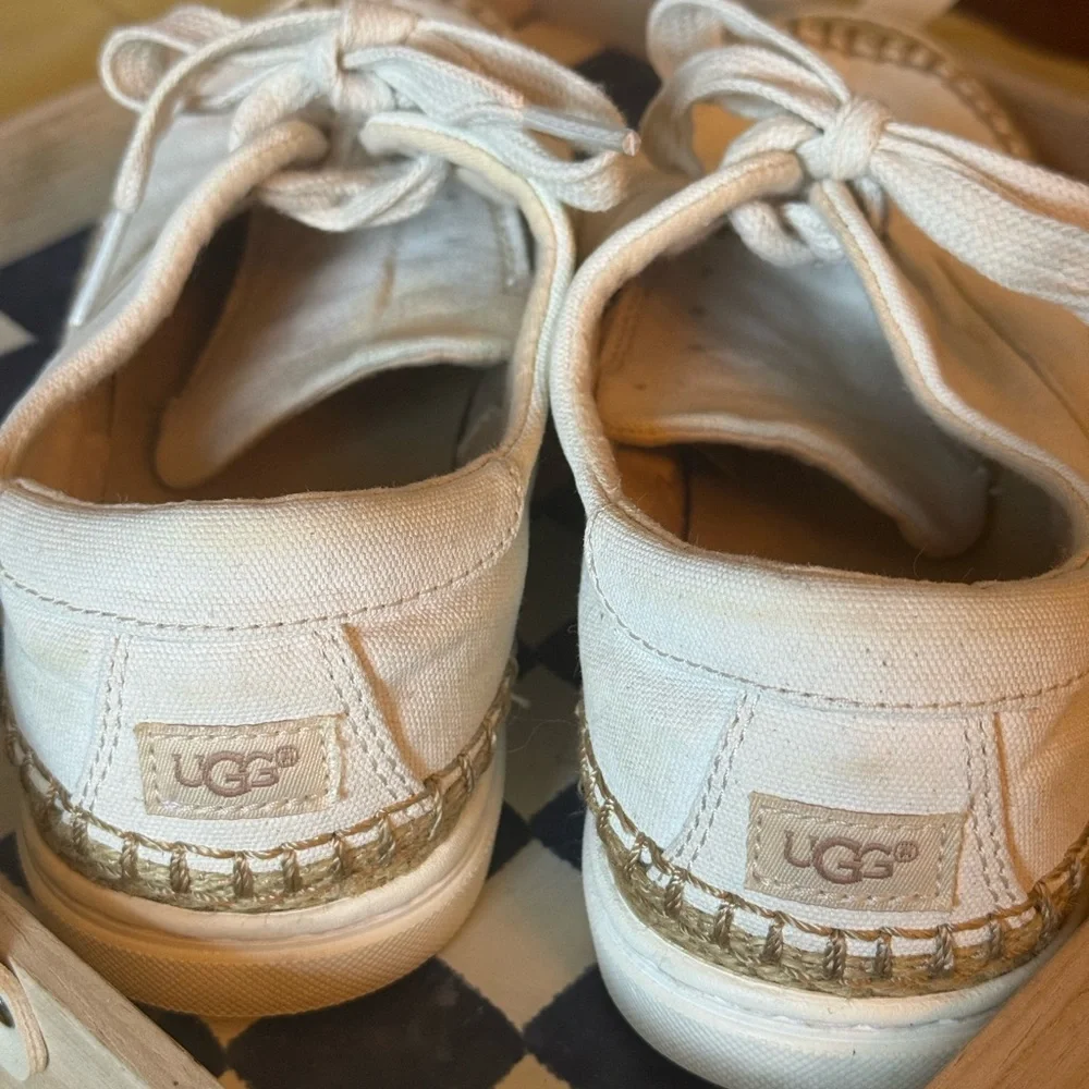UGG White Canvas Espadrille Shoes